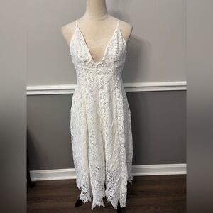 J.Ing Elegant White Lace Dress New